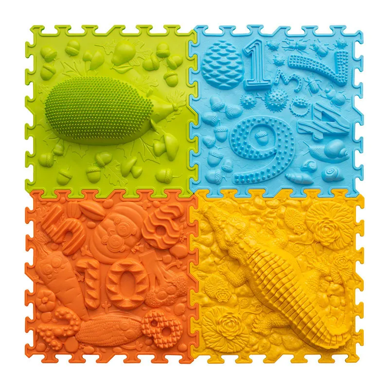 Tapis puzzle orthopédique École de la forêt 4pcs - 24m+-0