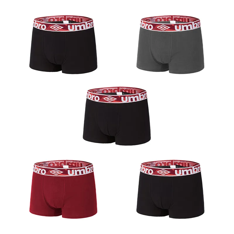 5 Boxers Homme Umbro - Noir/Rouge/Gris-7