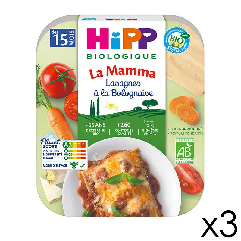 3 Assiettes Lasagnes à la Bolognaise BIO - 3x250g-0
