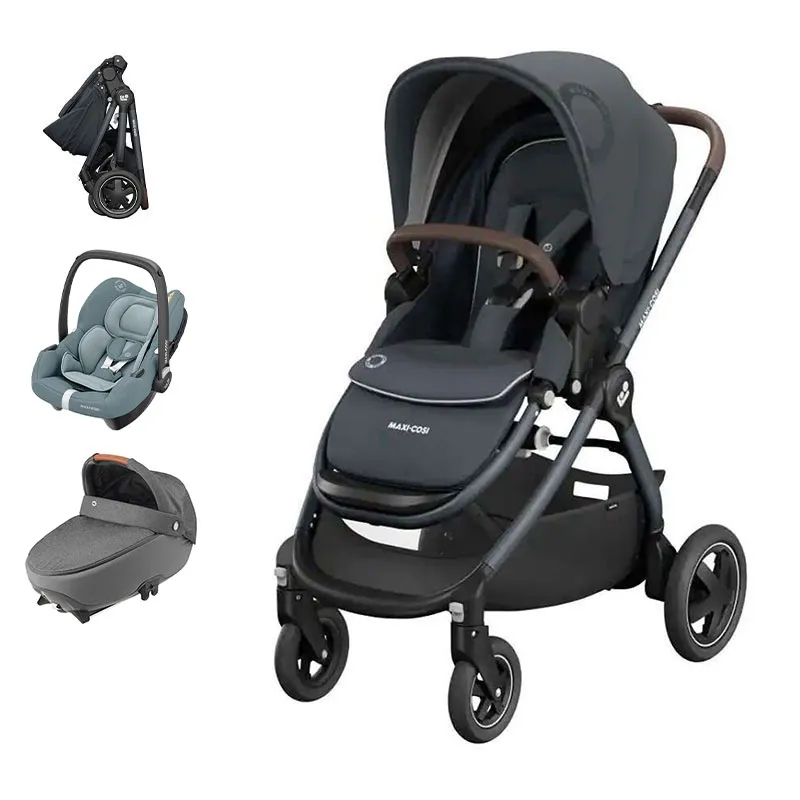 Trio Poussette Compacte Adorra2 + Cosi Tinca sans base + Nacelle Jade Gris - 0m+-0