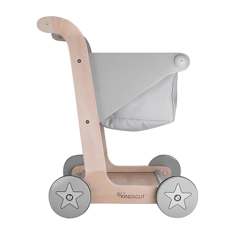 Chariot en Bois Gris - 18m+-2