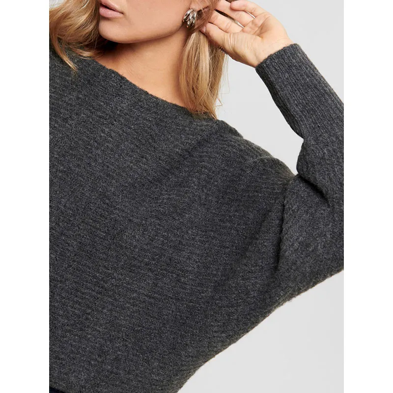 Pull Daniella - Gris | Dark Grey Melange - ONLY-5