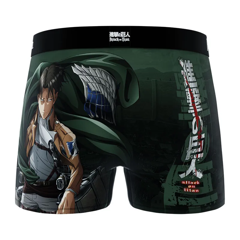 3 boxers homme Attack On Titan - Rouge/Bleu/Noir/Blanc/Vert-3