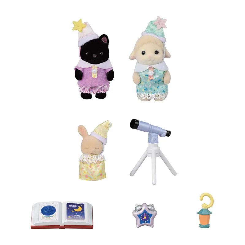Trio bébés chat mouton & lapin pyjama party - 7pcs-1