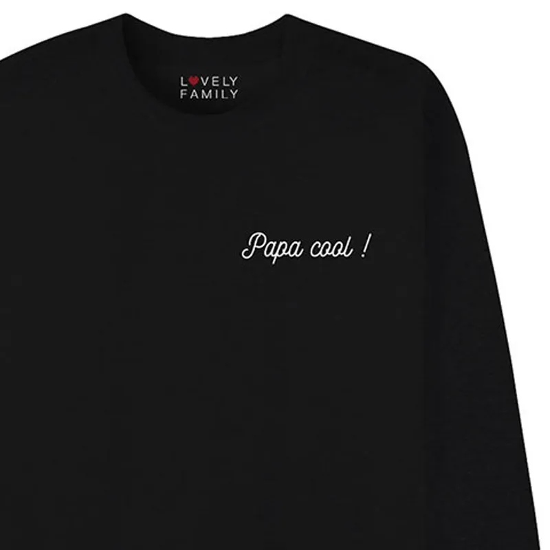 Sweat Homme Papa cool - Noir-1