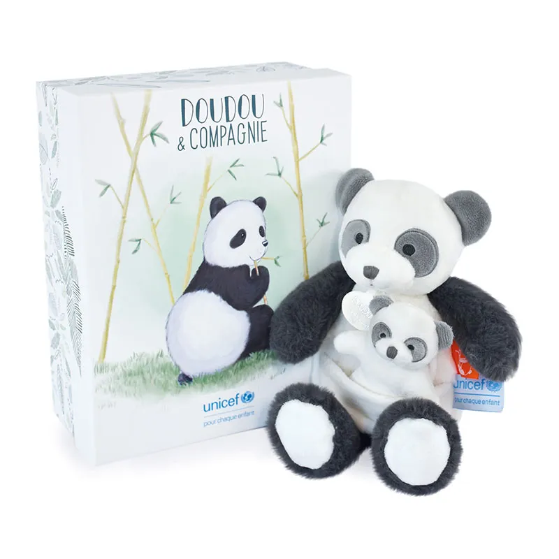 Peluche Panda avec bébé Unicef - 25cm-0