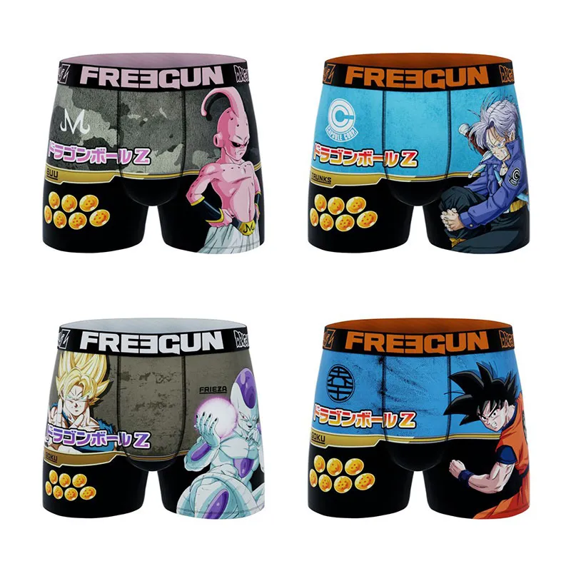 4 boxers homme Dragon Ball Z - Bleu/Rose/Noir/Orange-1