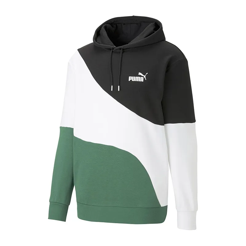 Sweat à capuche Homme Power Cat Puma - Vert/Blanc/Noir-1