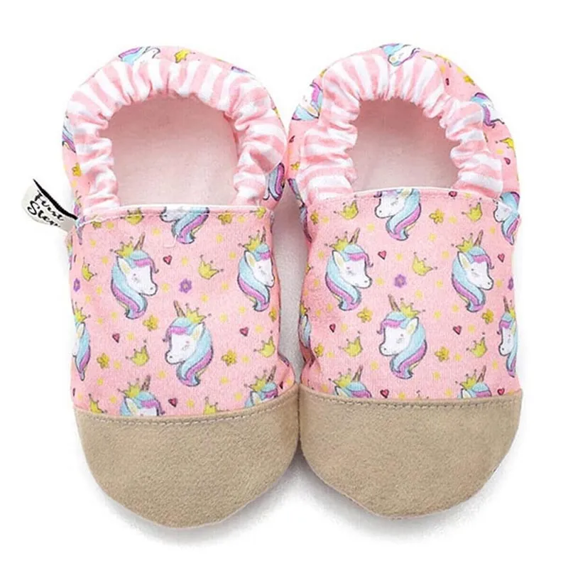 Chaussons antidér. Coton Licorne - Rose-1