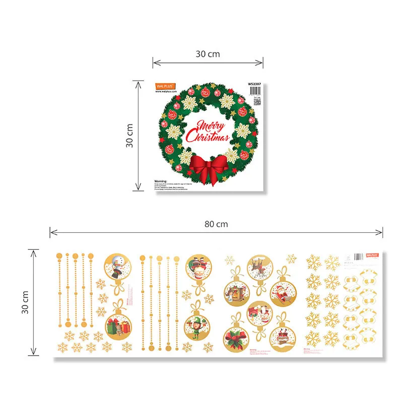Stickers - Boules de Noël or & Couronne-4