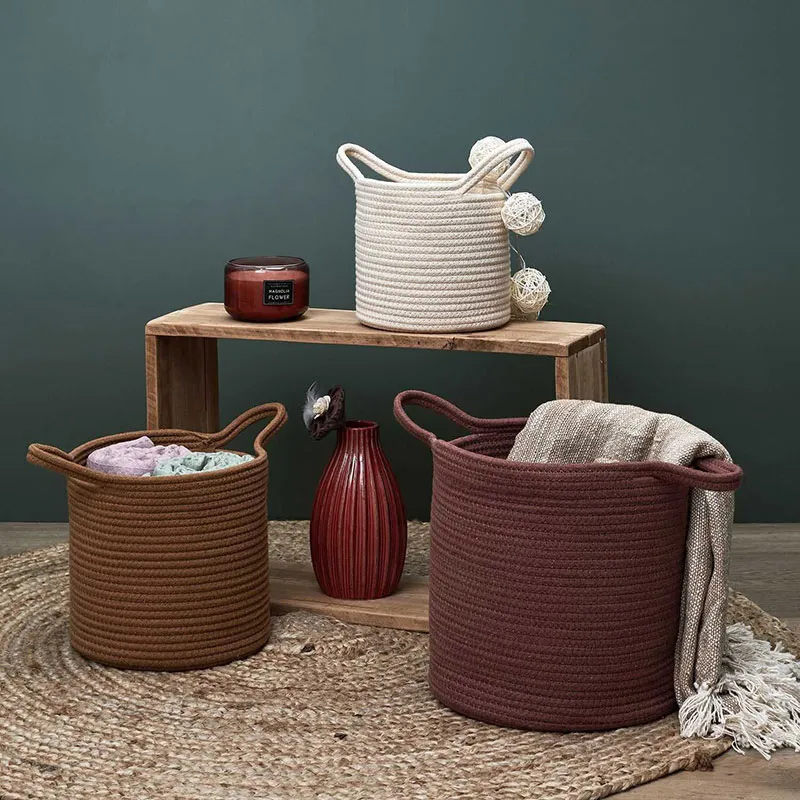 Paniers coton Terracotta/Ocre/Ivoire - 3pcs-1