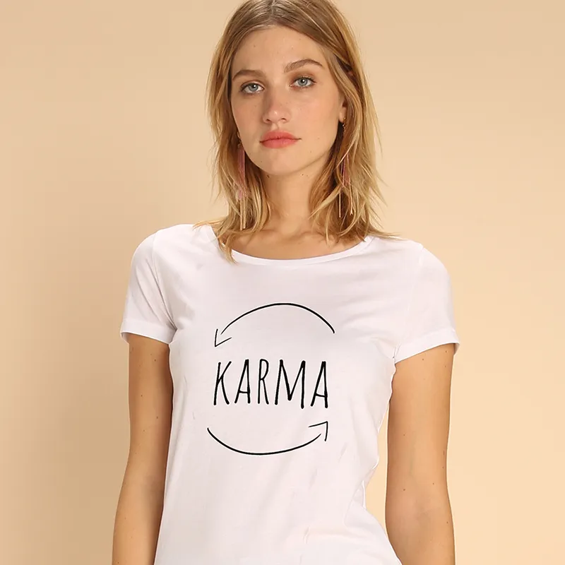 T-shirt Femme BIO Karma - Blanc-0