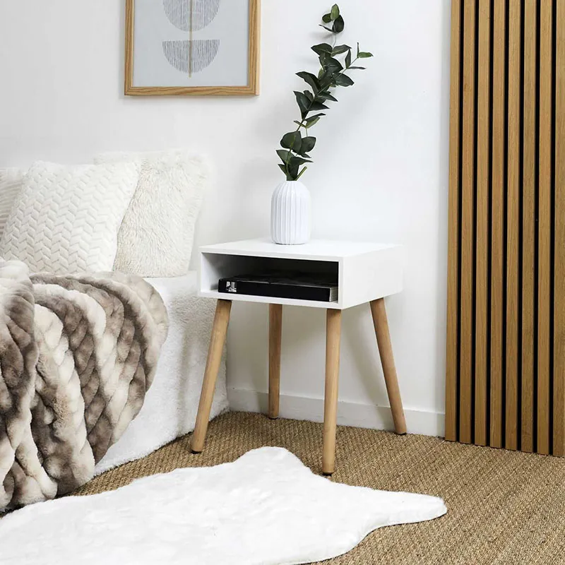 Table de chevet niche Blanc - 43x15x38cm-0