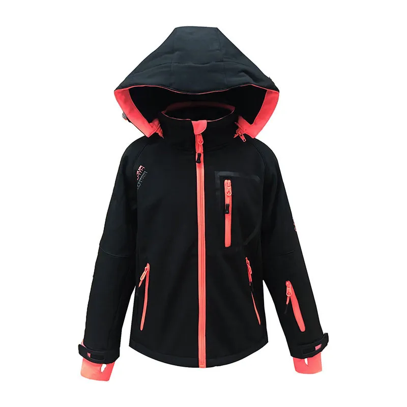 Veste Softshell capuche Findy Junior - Noir/Corail-0