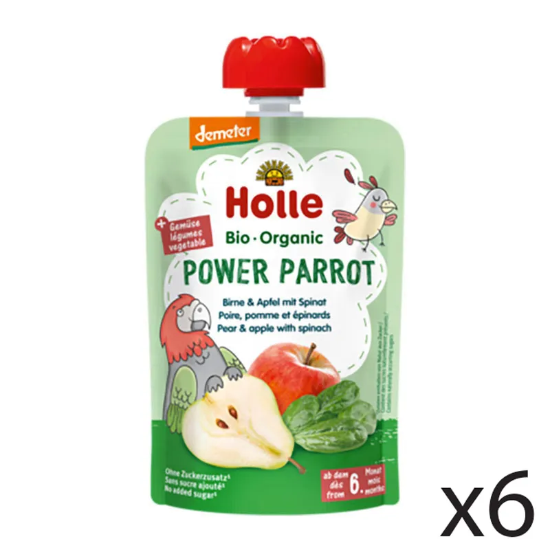 6x100g Gourdes Poire Pomme Épinard BIO - 6m+-0