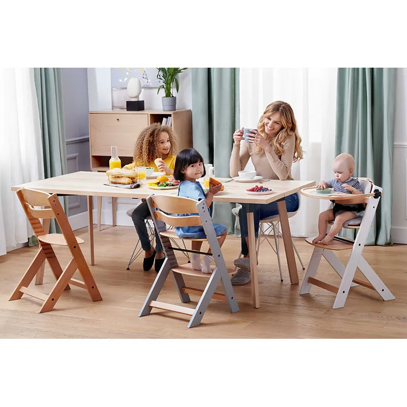 Chaise haute Enock + coussin Gris - 6m+-9