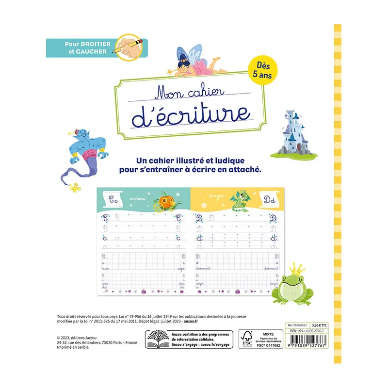 Mon cahier d'écriture Contes de fées - 4+-3