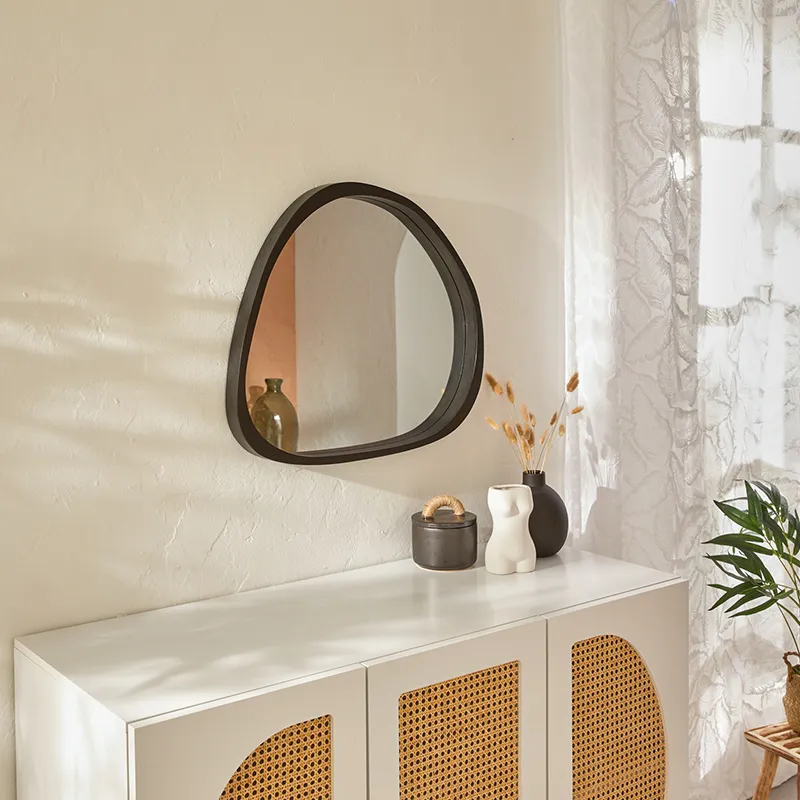 Miroir mural Wayne Bois Noir - 63x57cm-5