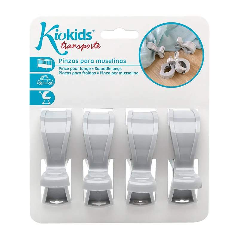 Pinces pour langes Gris - 4pcs-4