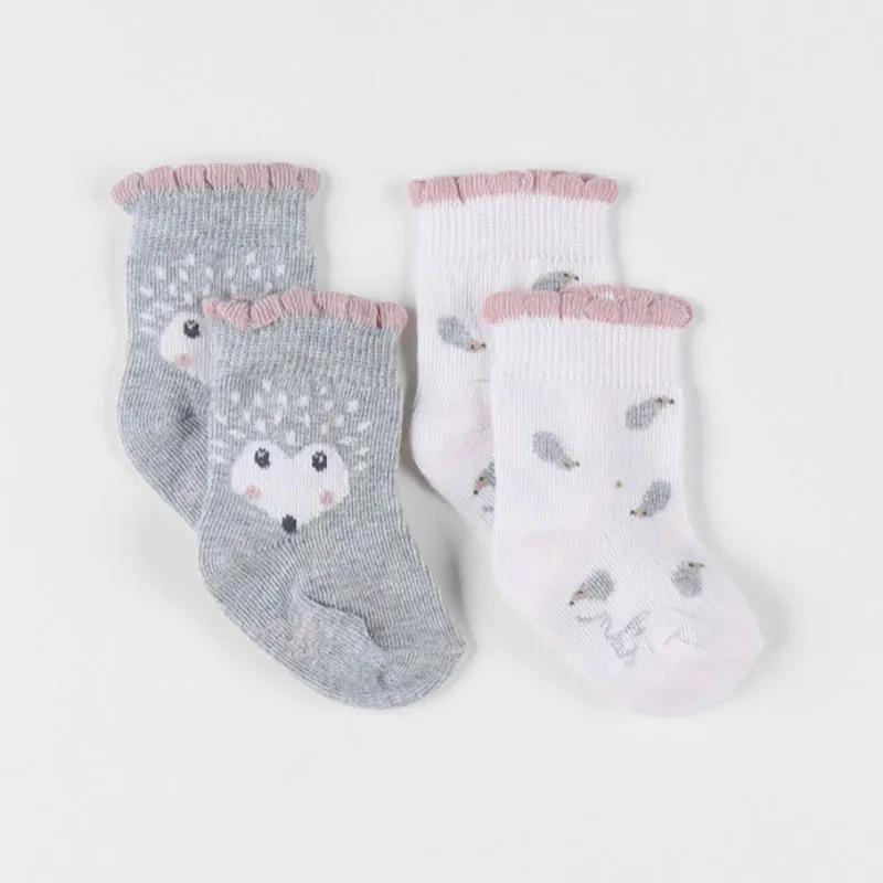 Chaussettes tricot Hérisson - Rose-1