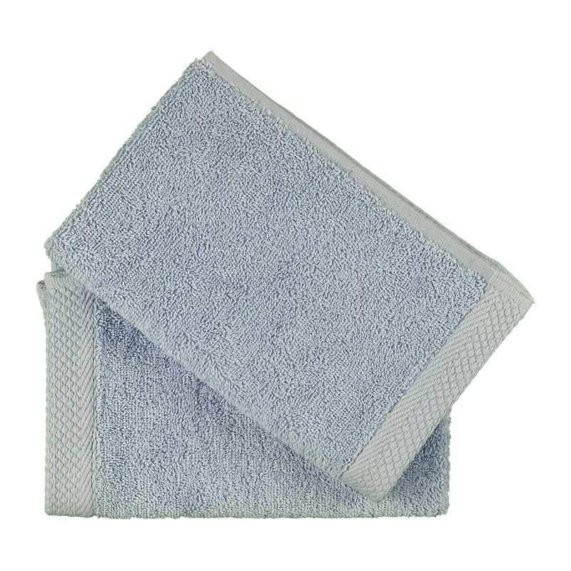 2 Serviettes invité Coton Bleu ciel - 50x30cm-0