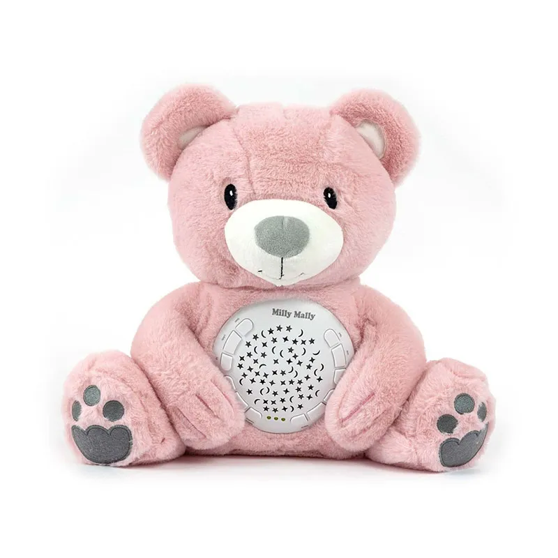 Peluche projecteur Ours Rose - 0m+-0