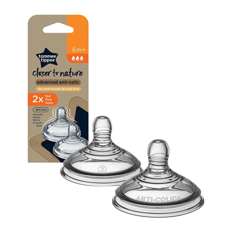 2 Tétines anti-coliques débit rapide - 6m+ - TOMMEE TIPPEE-1