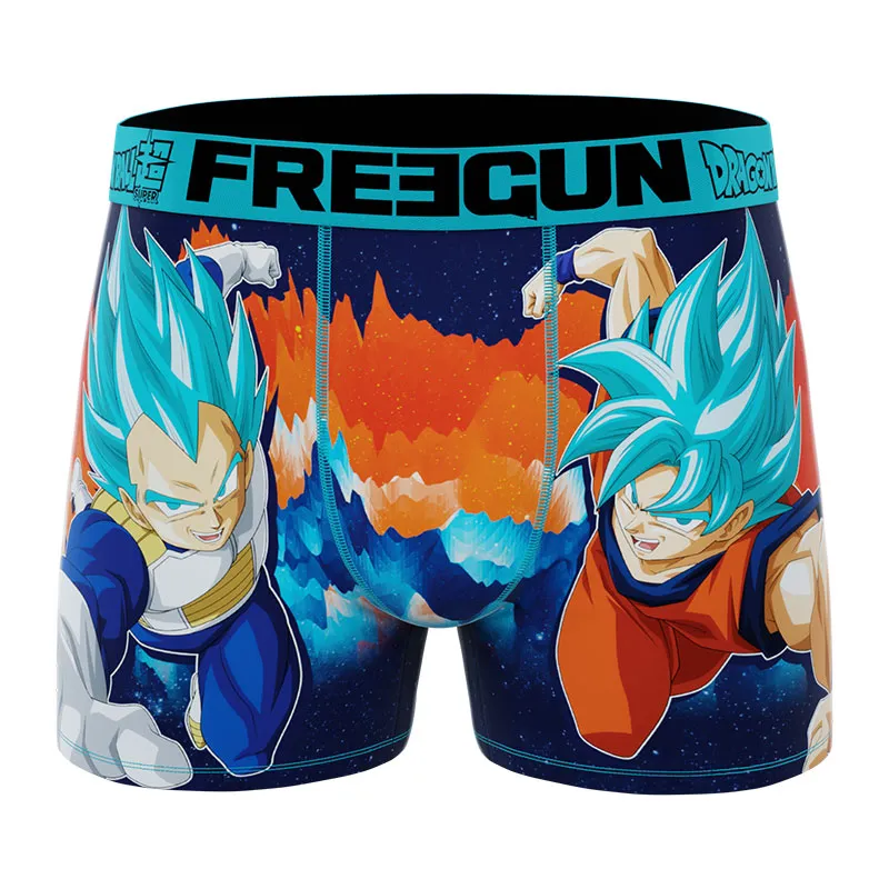 3 boxers enfant Dragon Ball Beerus Goku Vegeta Vegeto - Turquoise/Violet/Orange/Noir-2