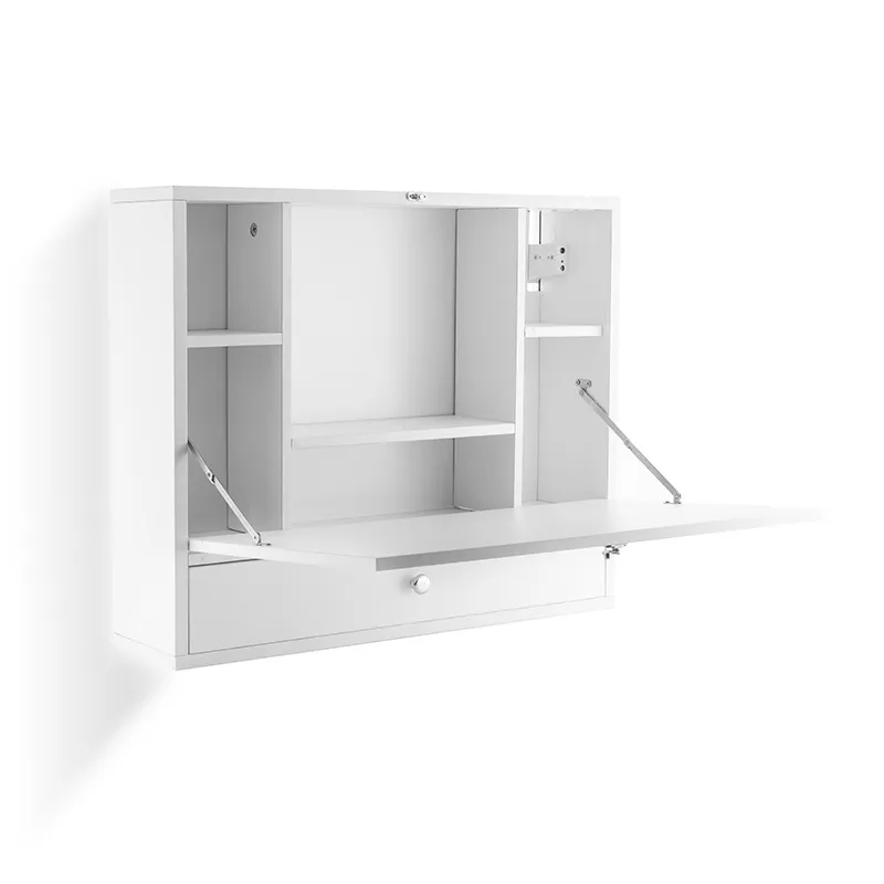 Bureau Mural Rabattable Blanc - 60x50x50cm-9