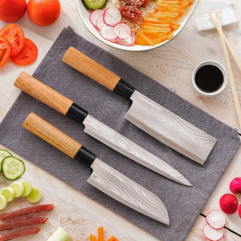 Couteaux de cuisine Japonais Damas - 3pcs-0