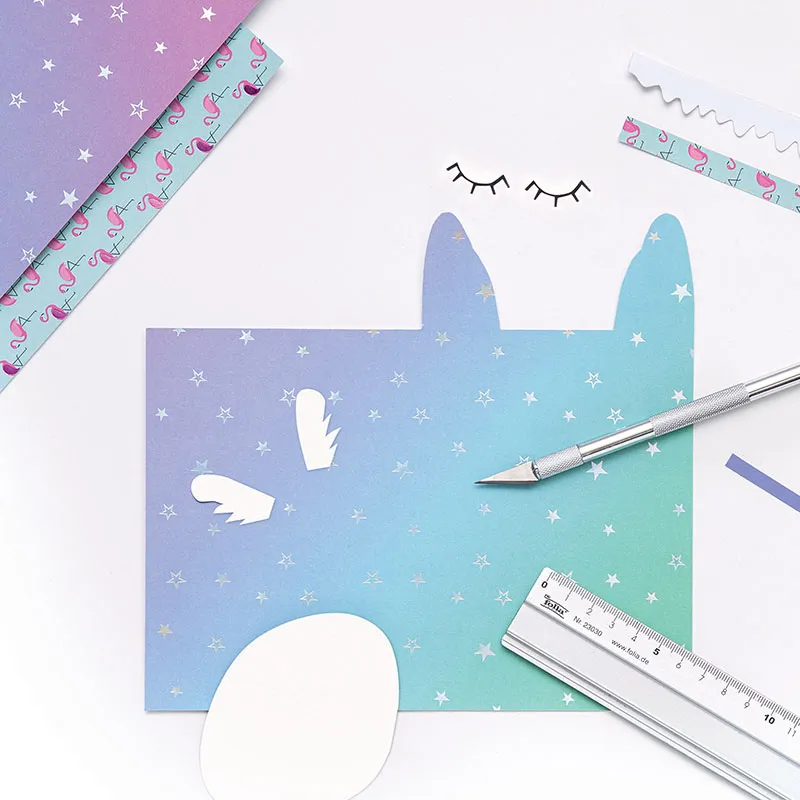 Bloc papier de couleur A4 12 feuilles Hotfoil II-2