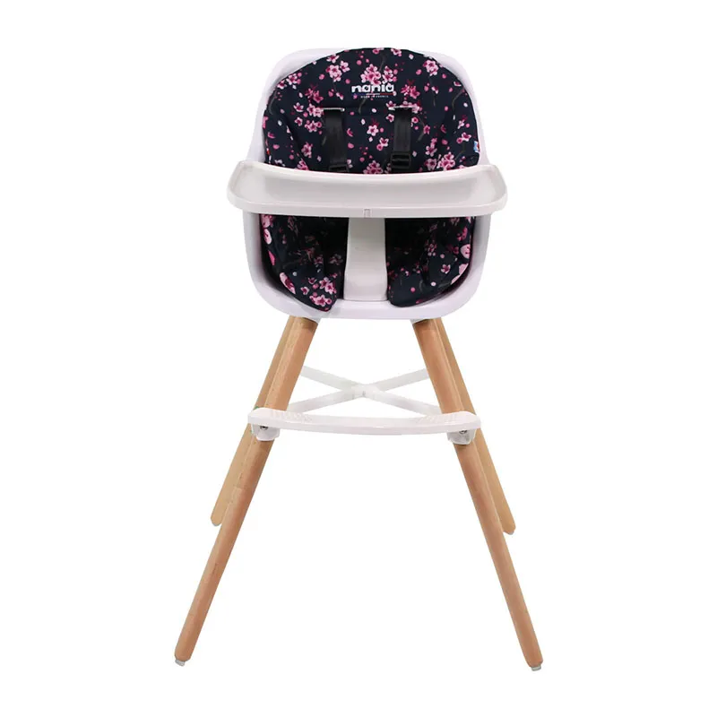 Chaise haute bébé évolutive Paulette Cerisier Noir - 56x88cm-0