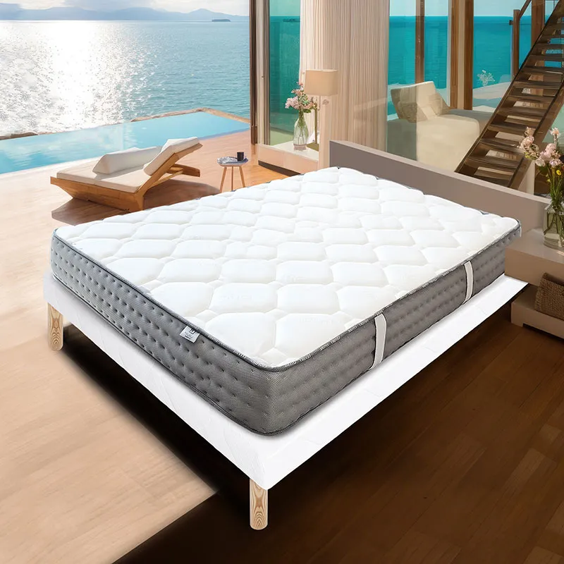 Matelas Zen 20cm mém. de forme ferme + Sommier Blanc 13cm-0