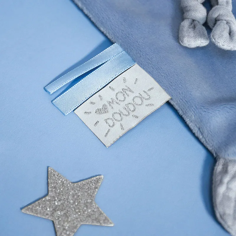 Doudou Lapin Bleu mystère - 23cm-1