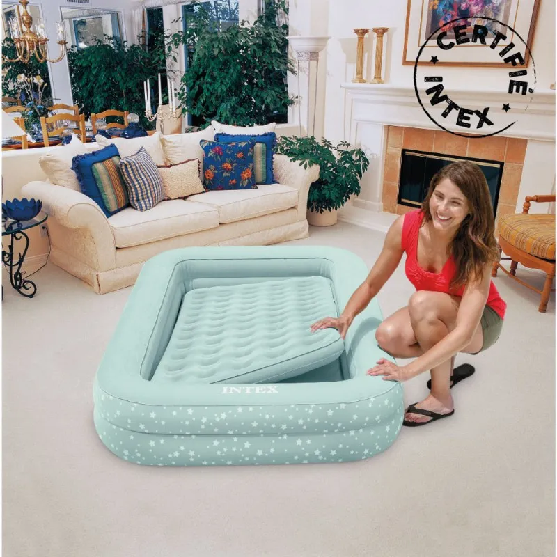 Matelas gonflable enfant + pompe - 168x107x25cm-1