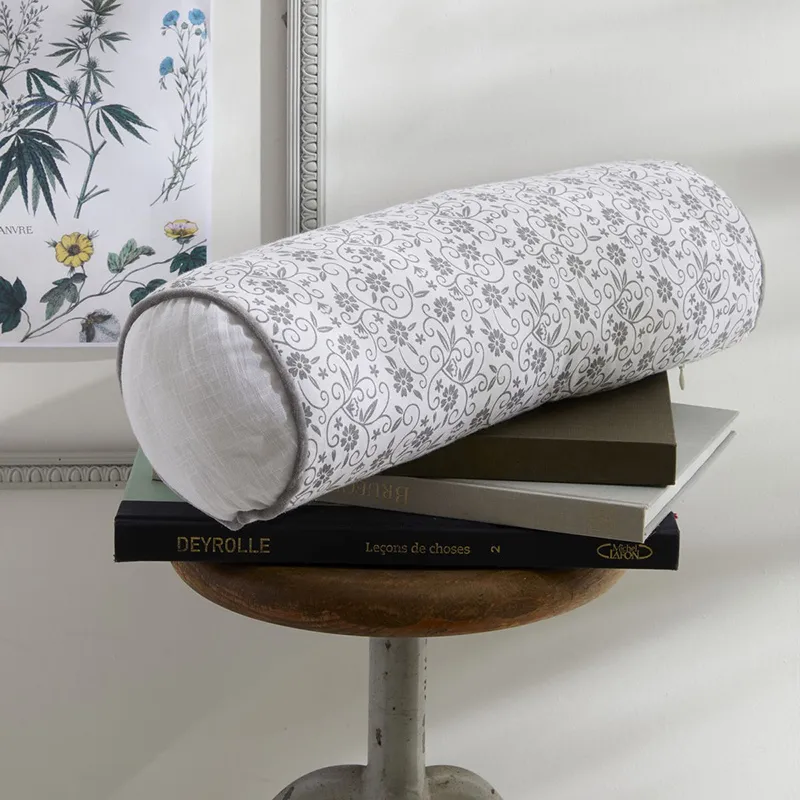 Coussin Polochon Capucine Charme Blanc - 45x15cm-0