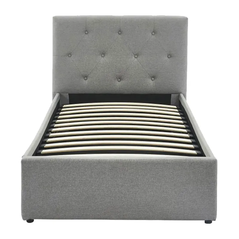 Lit coffre + sommier Bahia Gris - 90x190cm-3
