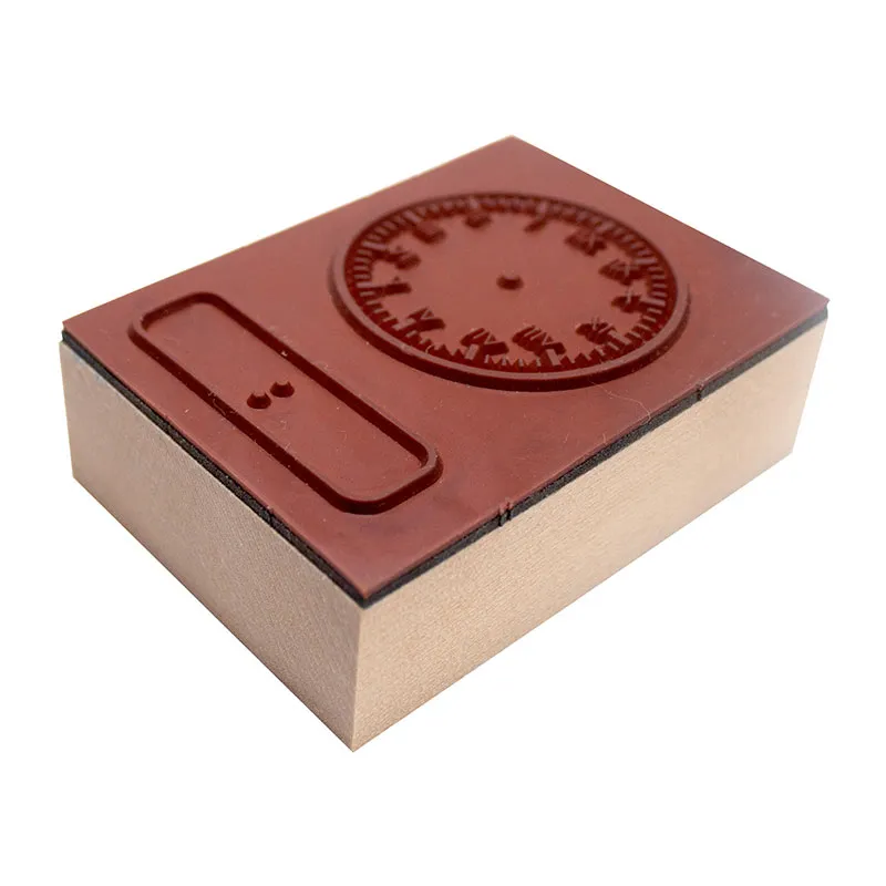 Tampons géants en bois Horloge 7x5cm 3pcs - 3+-3