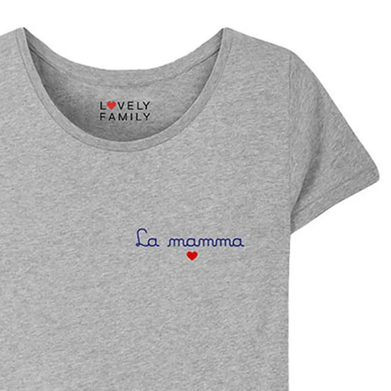 T-shirt La mamma BIO - Gris Chiné-1