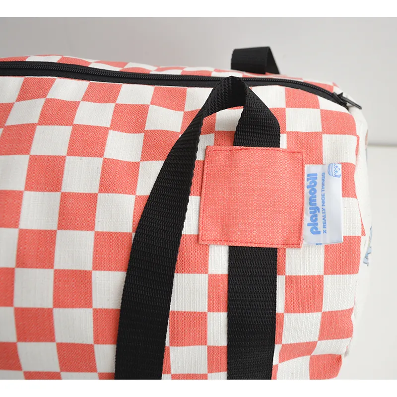 Sac Week-end Playmobil carreaux Rouge - 20x40x20cm-3