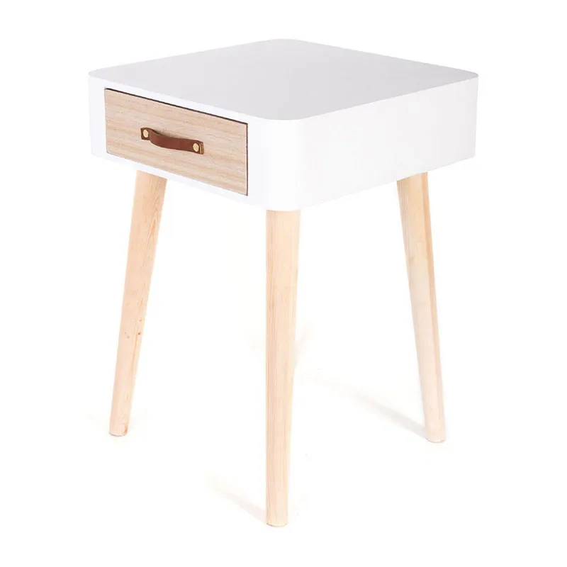 Table de chevet Blanc - 35x48cm-2