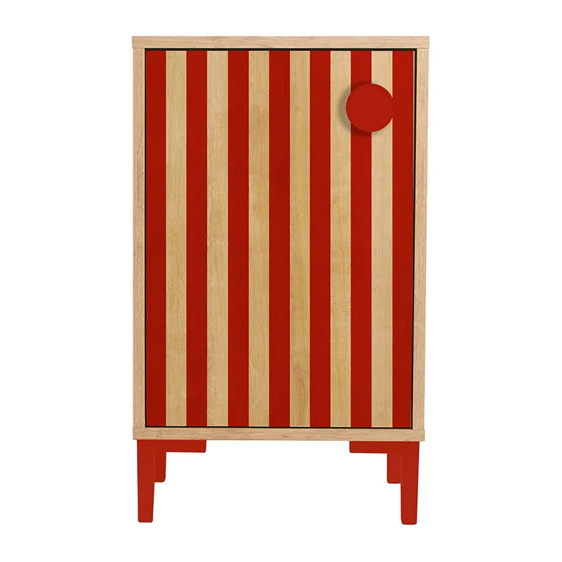 Table de chevet Rayure Rouge - 65x30x40cm-1