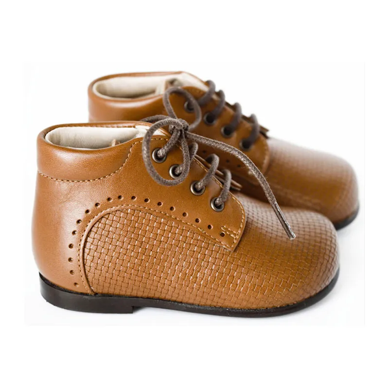 Chaussures bébé bottillons à lacets Marceau - Cuir Camel-0