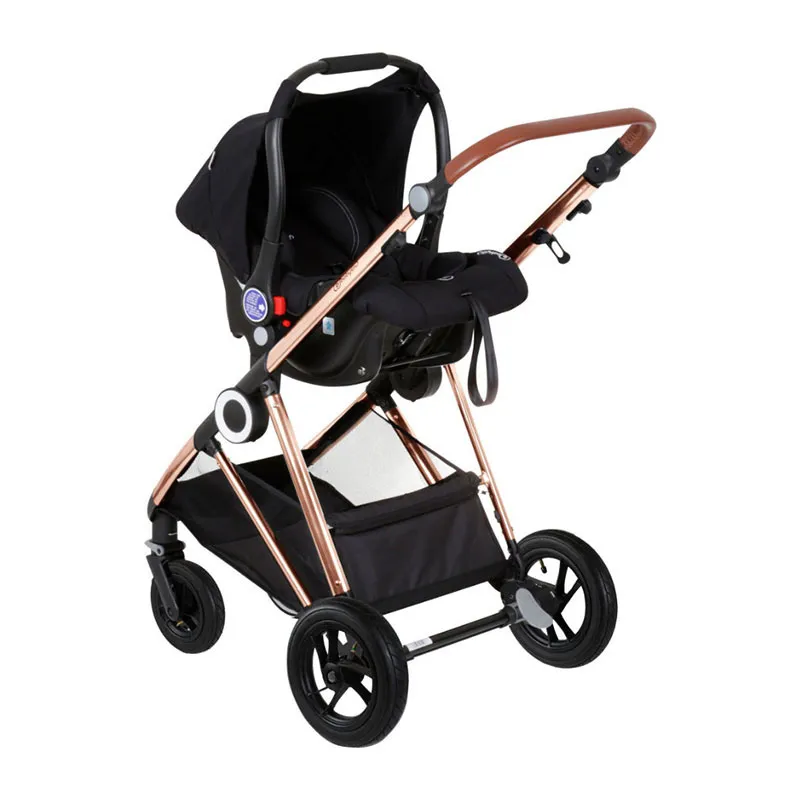 Trio Poussette transformable + Coque Gr.0+ Halime Air Anthracite/Gold - 0m+-2