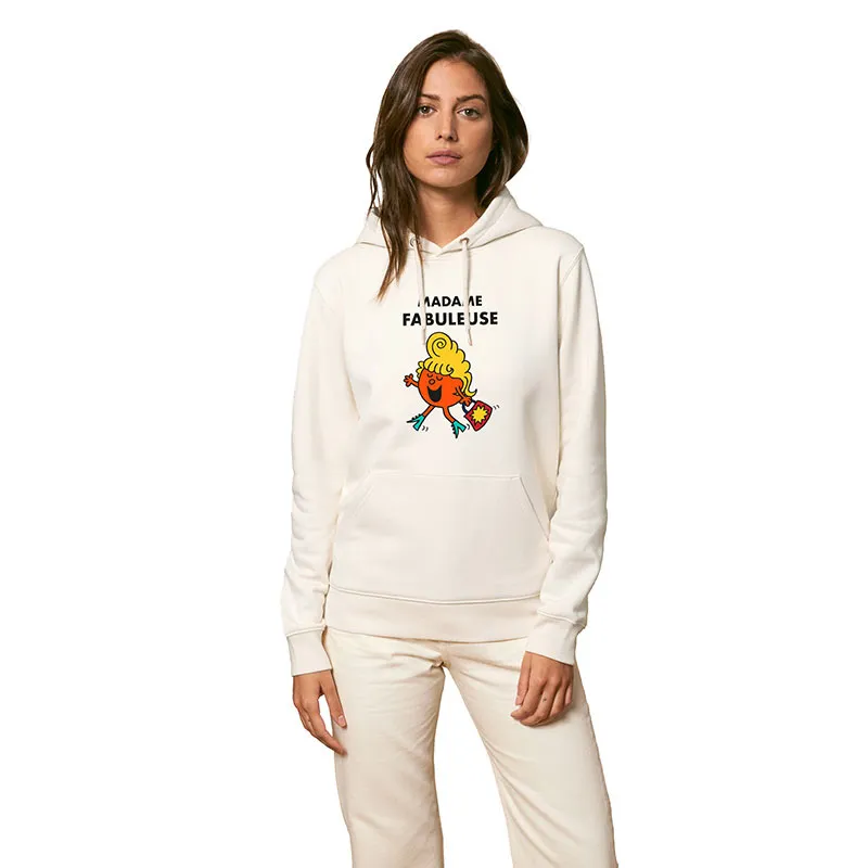 Hoodie Femme Madame fabuleuse - Vintage White-0