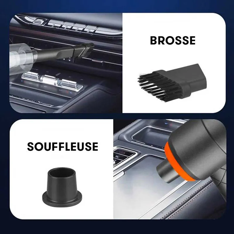 Mini aspirateur sans fil rechargeable 2en1 - Noir-7