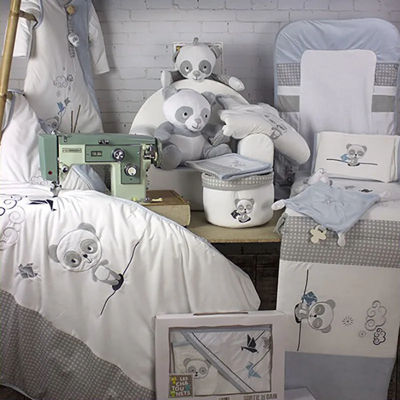 Range-pyjama Panda Bleu - 40cm-1