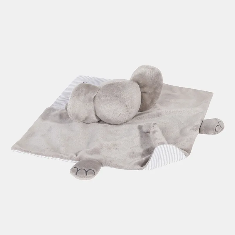 Doudou plat Éléphant Mixte - Gris chiné-3