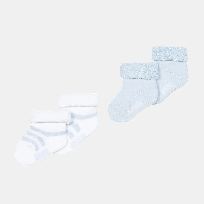 2 paires de chaussettes Mixte - Bleu clair-1