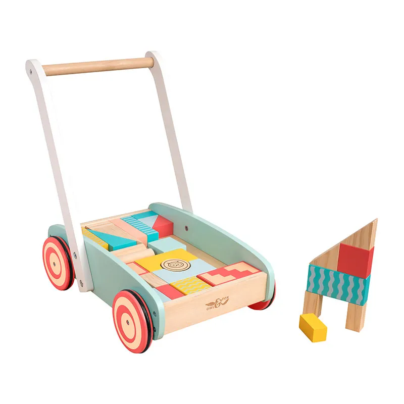 Chariot de marche + Cubes Bois Owl & Fox - 12m+-0